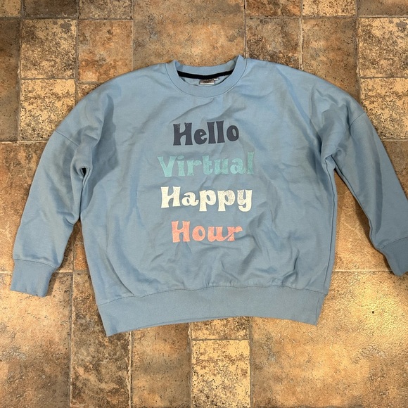 😎3/$10 Hello virtual happy hour sweatshirt - Picture 4 of 9